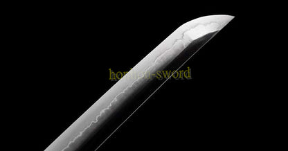 1095 Kohlenstoffstahl Katana Blaue Klinge Japanisches Samurai-Schwert Full Tang Schwarz 