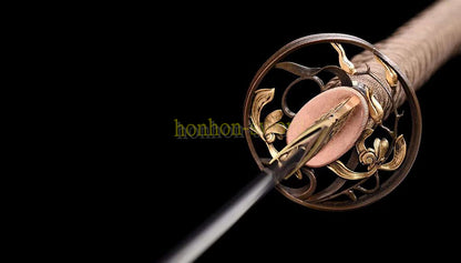 1095 Kohlenstoffstahl Katana Blaue Klinge Japanisches Samurai-Schwert Full Tang Schwarz 