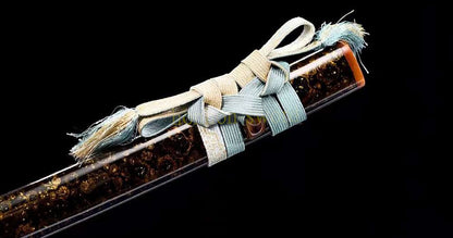 1095 Kohlenstoffstahl Katana Blaue Klinge Japanisches Samurai-Schwert Full Tang Schwarz 