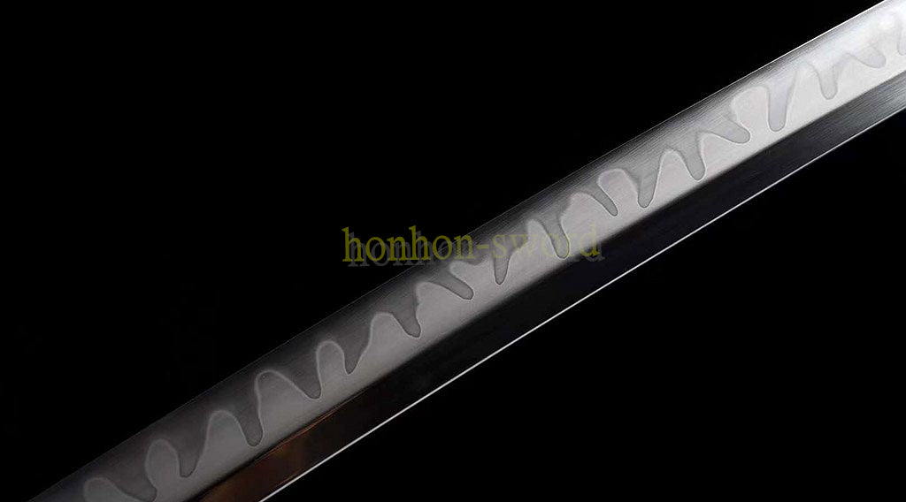 T10 Clay Tempered Katana Real Yokote Japanese Samurai Sword Black