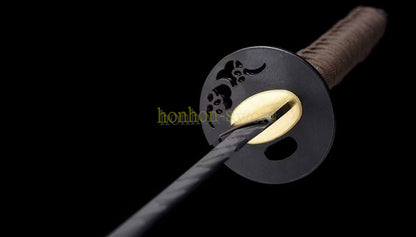 T10 Clay Tempered Katana Real Yokote Japanese Samurai Sword Black