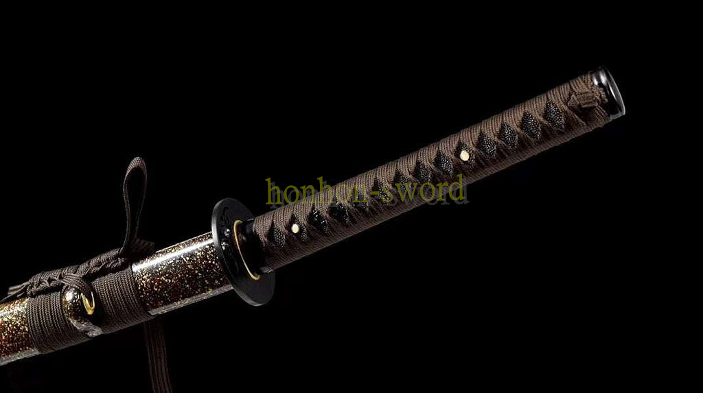 T10 Clay Tempered Katana Real Yokote Japanese Samurai Sword Black