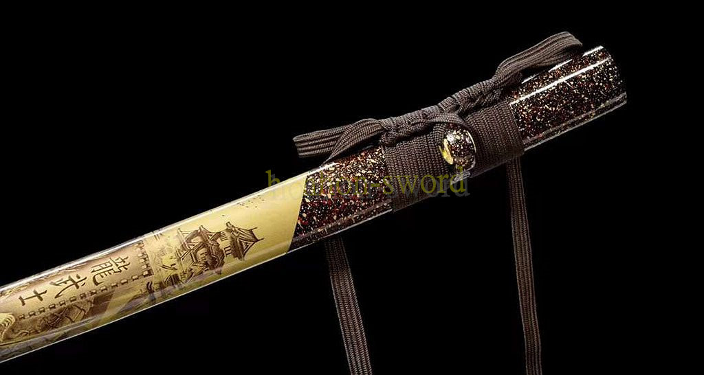 T10 Clay Tempered Katana Real Yokote Japanese Samurai Sword Black