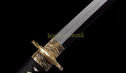 Hadori Polishing T10 Clay Tempered Katana Tyouji Hamon Japanese Samurai Sword Wood