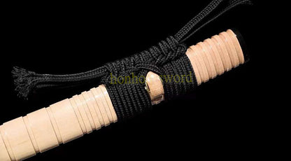 Hadori Polishing T10 Clay Tempered Katana Tyouji Hamon Japanese Samurai Sword Wood