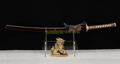 Katana à lame bleue en acier à haute teneur en carbone 1095, épée de samouraï japonais, épée complète noire 