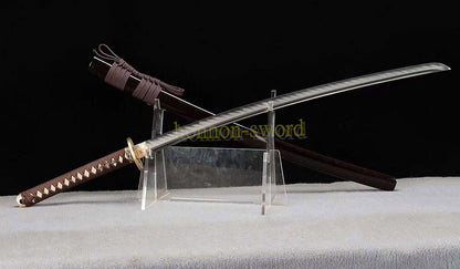 Katana à lame bleue en acier à haute teneur en carbone 1095, épée de samouraï japonais, épée complète noire 