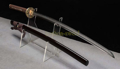 Katana à lame bleue en acier à haute teneur en carbone 1095, épée de samouraï japonais, épée complète noire 