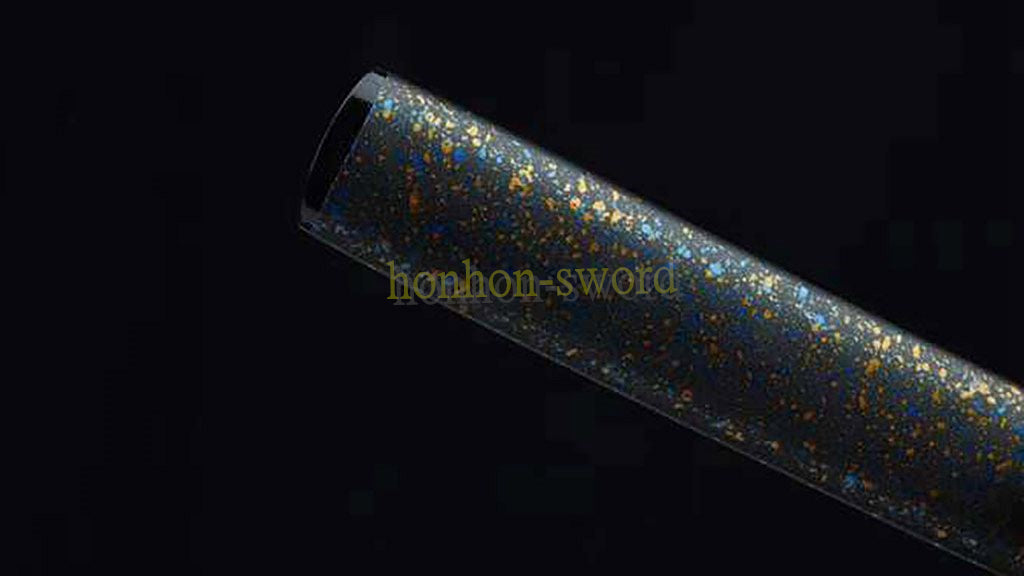 1095 Kohlenstoffstahl Katana Blaue Klinge Japanisches Samurai-Schwert Full Tang Schwarz 