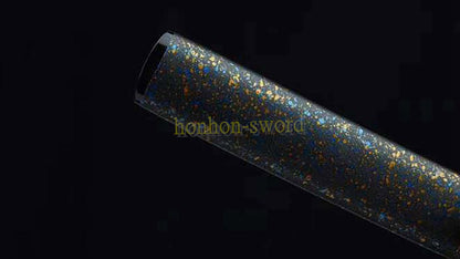 1095 Kohlenstoffstahl Katana Blaue Klinge Japanisches Samurai-Schwert Full Tang Schwarz 