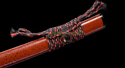 Wootz Steel Clay Tempered Katana Japanese Samurai Sword Battle Ready Red