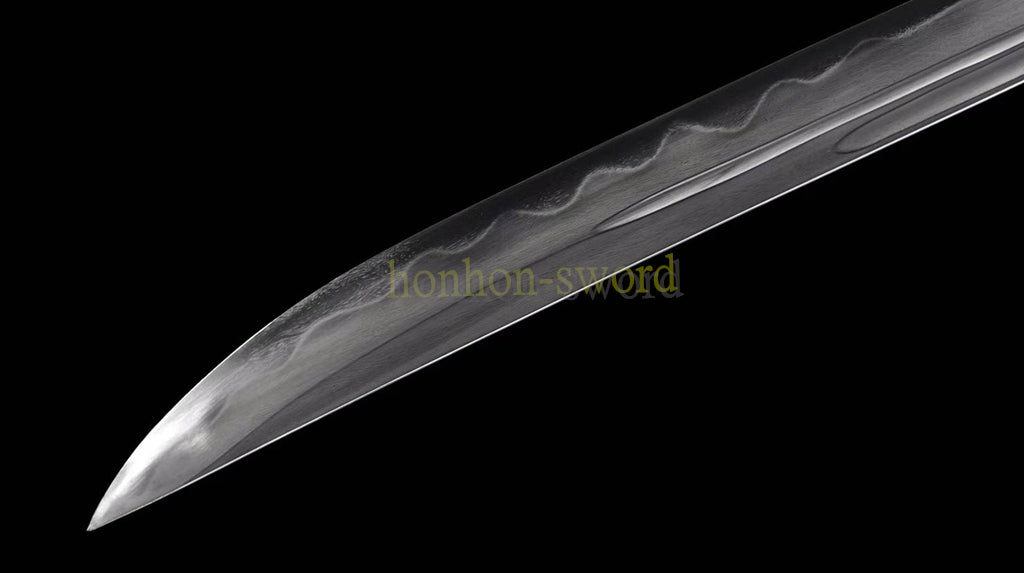 61 inch Wootz Steel Clay Tempered Miao Dao Chinese Traditional Dao Sword Full Rayskin Sheath Black
