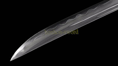 61 inch Wootz Steel Clay Tempered Miao Dao Chinese Traditional Dao Sword Full Rayskin Sheath Black