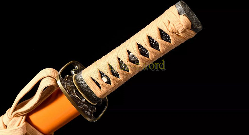 T10 Steel Clay Tempered Tanto Japanese Chokuto Samurai Short Sword KAMASU-Kissaki Gold