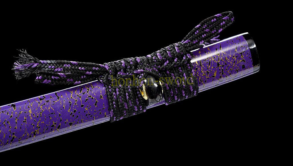 Katana à lame bleue en acier à haute teneur en carbone 1095, épée de samouraï japonais, épée complète noire 