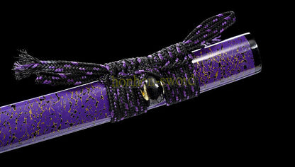 Katana à lame bleue en acier à haute teneur en carbone 1095, épée de samouraï japonais, épée complète noire 