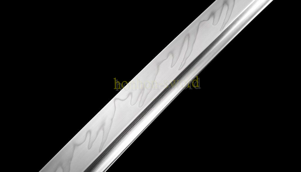 Katana à lame bleue en acier à haute teneur en carbone 1095, épée de samouraï japonais, épée complète noire 