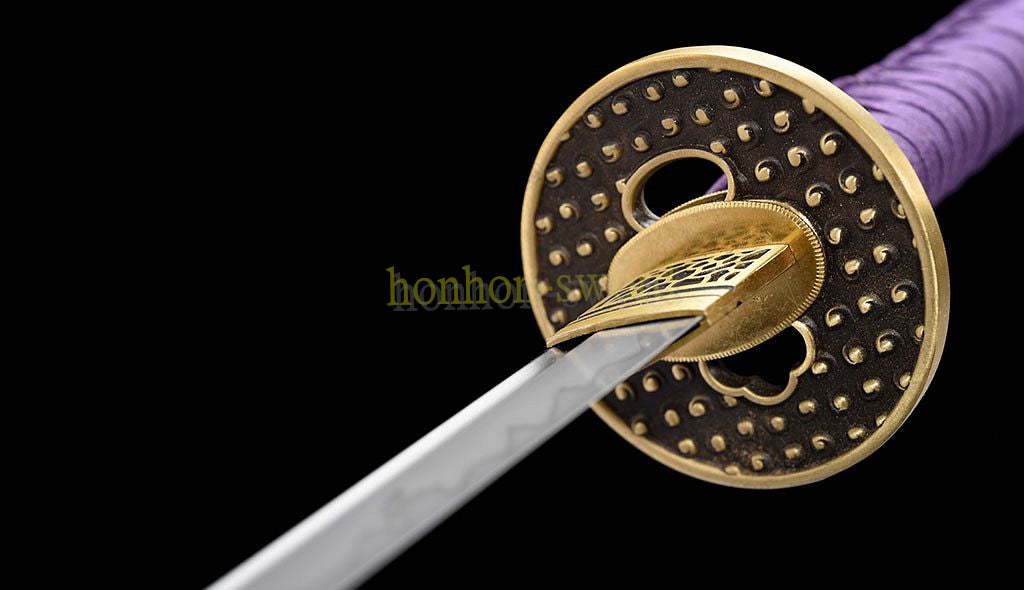 Katana à lame bleue en acier à haute teneur en carbone 1095, épée de samouraï japonais, épée complète noire 