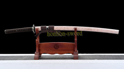 Katana à lame bleue en acier à haute teneur en carbone 1095, épée de samouraï japonais, épée complète noire 