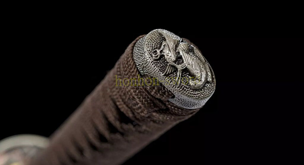 Katana à lame bleue en acier à haute teneur en carbone 1095, épée de samouraï japonais, épée complète noire 