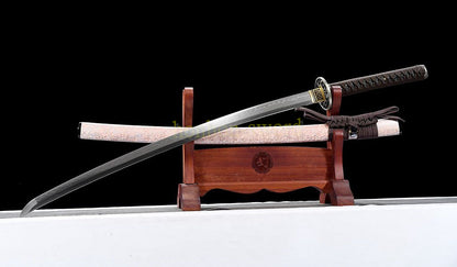 Katana à lame bleue en acier à haute teneur en carbone 1095, épée de samouraï japonais, épée complète noire 