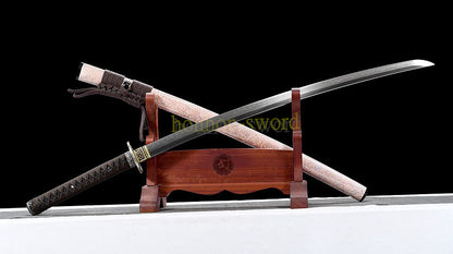 Katana à lame bleue en acier à haute teneur en carbone 1095, épée de samouraï japonais, épée complète noire 
