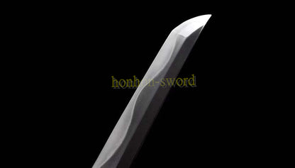 1095 Kohlenstoffstahl Katana Blaue Klinge Japanisches Samurai-Schwert Full Tang Schwarz 