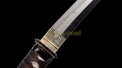 1095 Kohlenstoffstahl Katana Blaue Klinge Japanisches Samurai-Schwert Full Tang Schwarz 