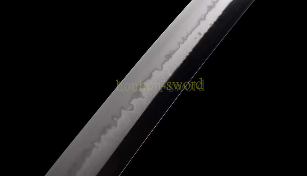 1095 Kohlenstoffstahl Katana Blaue Klinge Japanisches Samurai-Schwert Full Tang Schwarz 