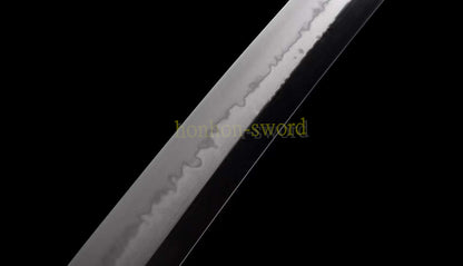 1095 Kohlenstoffstahl Katana Blaue Klinge Japanisches Samurai-Schwert Full Tang Schwarz 
