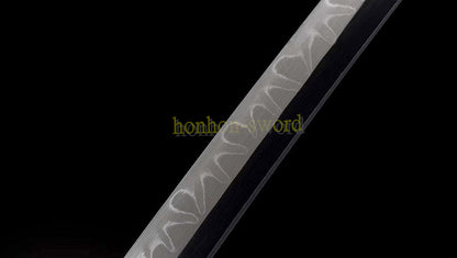 T10 Steel Clay Tempered Real Hamon Katana Japanese Samurai Sword Battle Ready Red