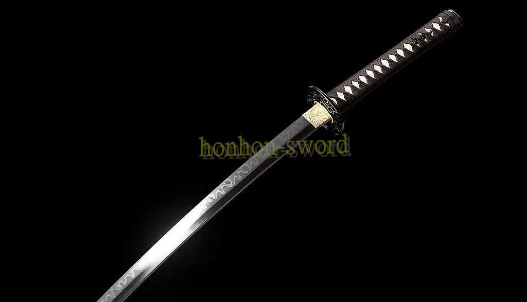 T10 Steel Clay Tempered Real Hamon Katana Japanese Samurai Sword Battle Ready Red