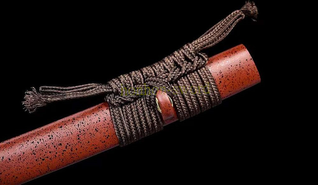 T10 Steel Clay Tempered Real Hamon Katana Japanese Samurai Sword Battle Ready Red