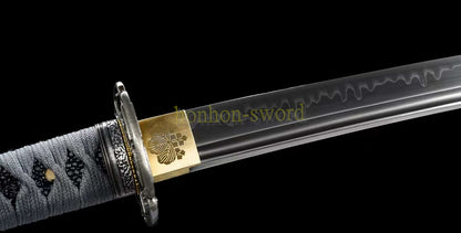 Katana à lame bleue en acier à haute teneur en carbone 1095, épée de samouraï japonais, épée complète noire 