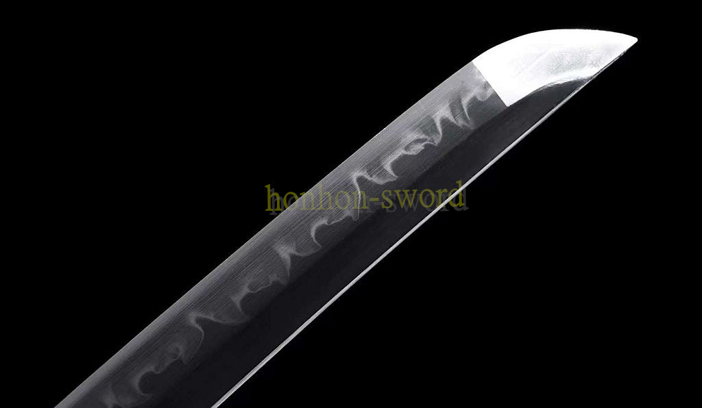 T10 Steel Clay Tempered Real Hamon Katana Japanese Samurai Sword Battle Ready Red