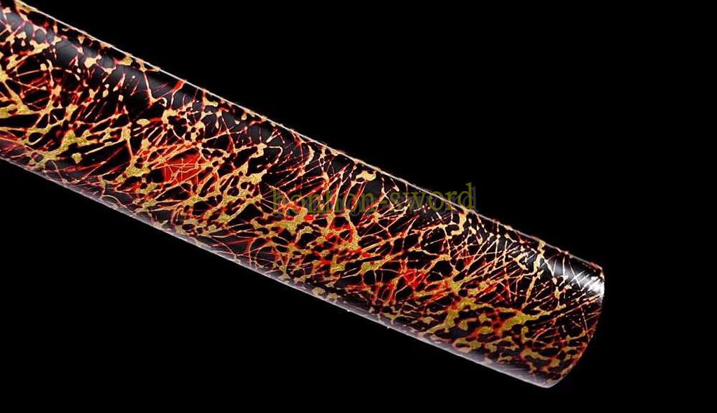 T10 Steel Clay Tempered Real Hamon Katana Japanese Samurai Sword Battle Ready Red