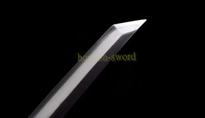 Katana à lame bleue en acier à haute teneur en carbone 1095, épée de samouraï japonais, épée complète noire 