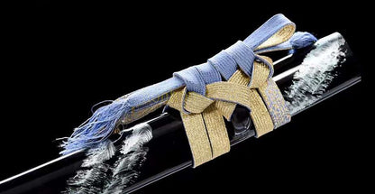 Katana à lame bleue en acier à haute teneur en carbone 1095, épée de samouraï japonais, épée complète noire 