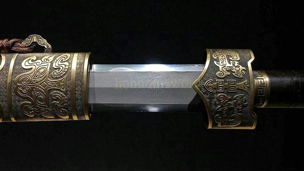 Katana à lame bleue en acier à haute teneur en carbone 1095, épée de samouraï japonais, épée complète noire 