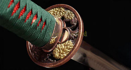 1095 Kohlenstoffstahl Katana Blaue Klinge Japanisches Samurai-Schwert Full Tang Schwarz 