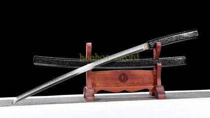 T10 Steel Clay Tempered Shirasaya Real Yokote Japanese Samurai Sword Battle Ready