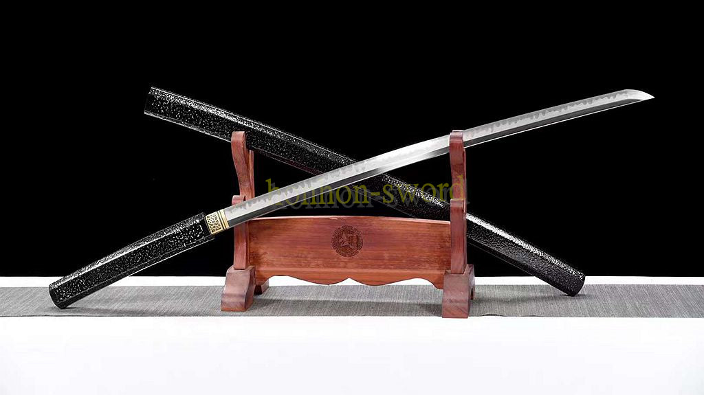 T10 Steel Clay Tempered Shirasaya Real Yokote Japanese Samurai Sword Battle Ready
