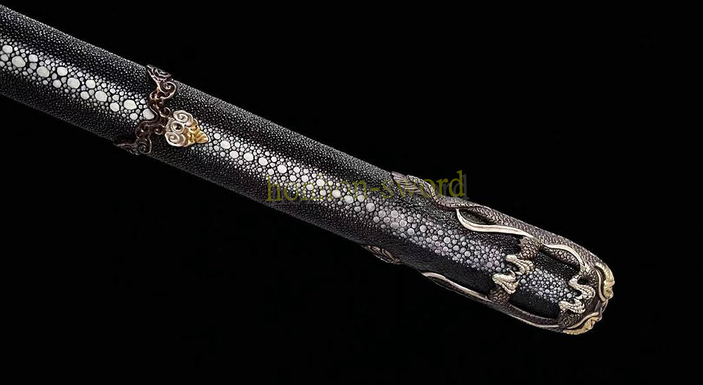 Katana à lame bleue en acier à haute teneur en carbone 1095, épée de samouraï japonais, épée complète noire 