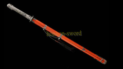 T10 Steel Clay Tempered Tang Dynasty Dao 唐刀 Chinese Dao Sword Rosewood Sheath