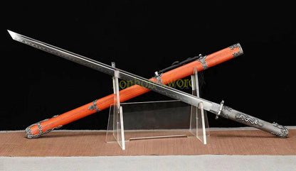 T10 Steel Clay Tempered Tang Dynasty Dao 唐刀 Chinese Dao Sword Rosewood Sheath