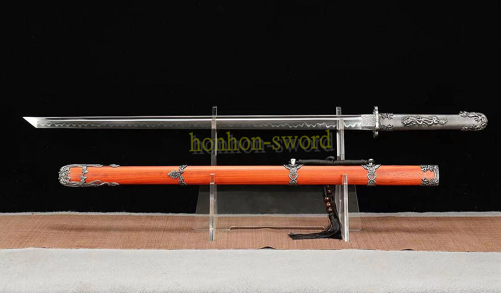 T10 Steel Clay Tempered Tang Dynasty Dao 唐刀 Chinese Dao Sword Rosewood Sheath