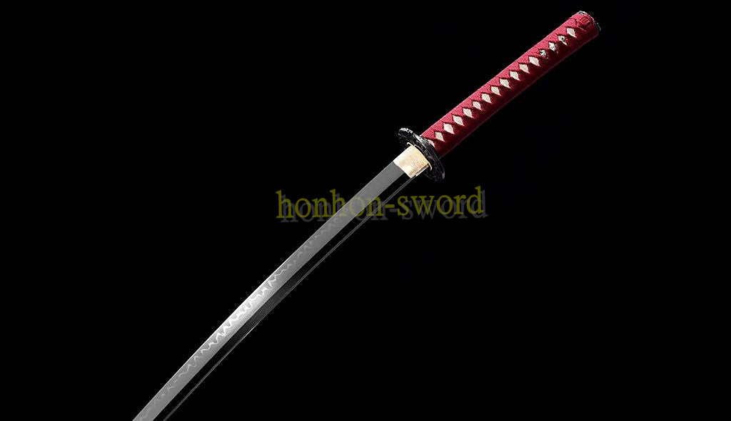 Katana à lame bleue en acier à haute teneur en carbone 1095, épée de samouraï japonais, épée complète noire 