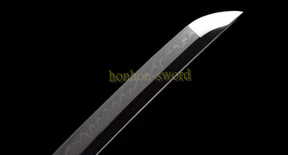 Katana à lame bleue en acier à haute teneur en carbone 1095, épée de samouraï japonais, épée complète noire 