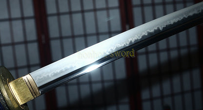 T10 Clay Tempered Katana Hand Polishing Choji Hamon Japanese Samurai Sword Ox Horn Saya