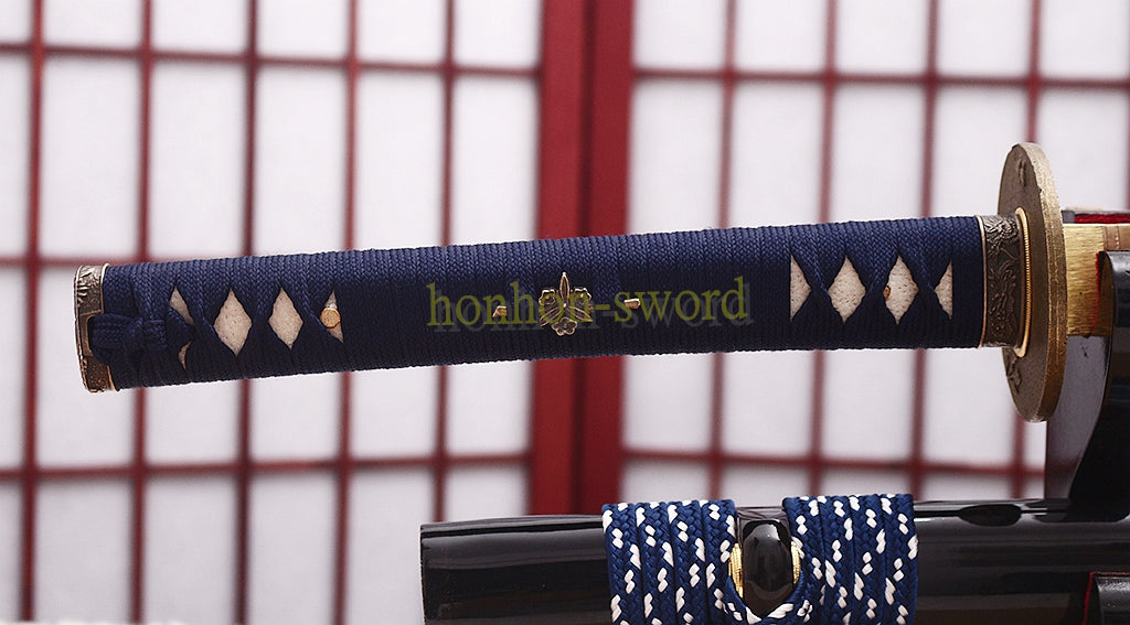 T10 Clay Tempered Katana Hand Polishing Choji Hamon Japanese Samurai Sword Ox Horn Saya